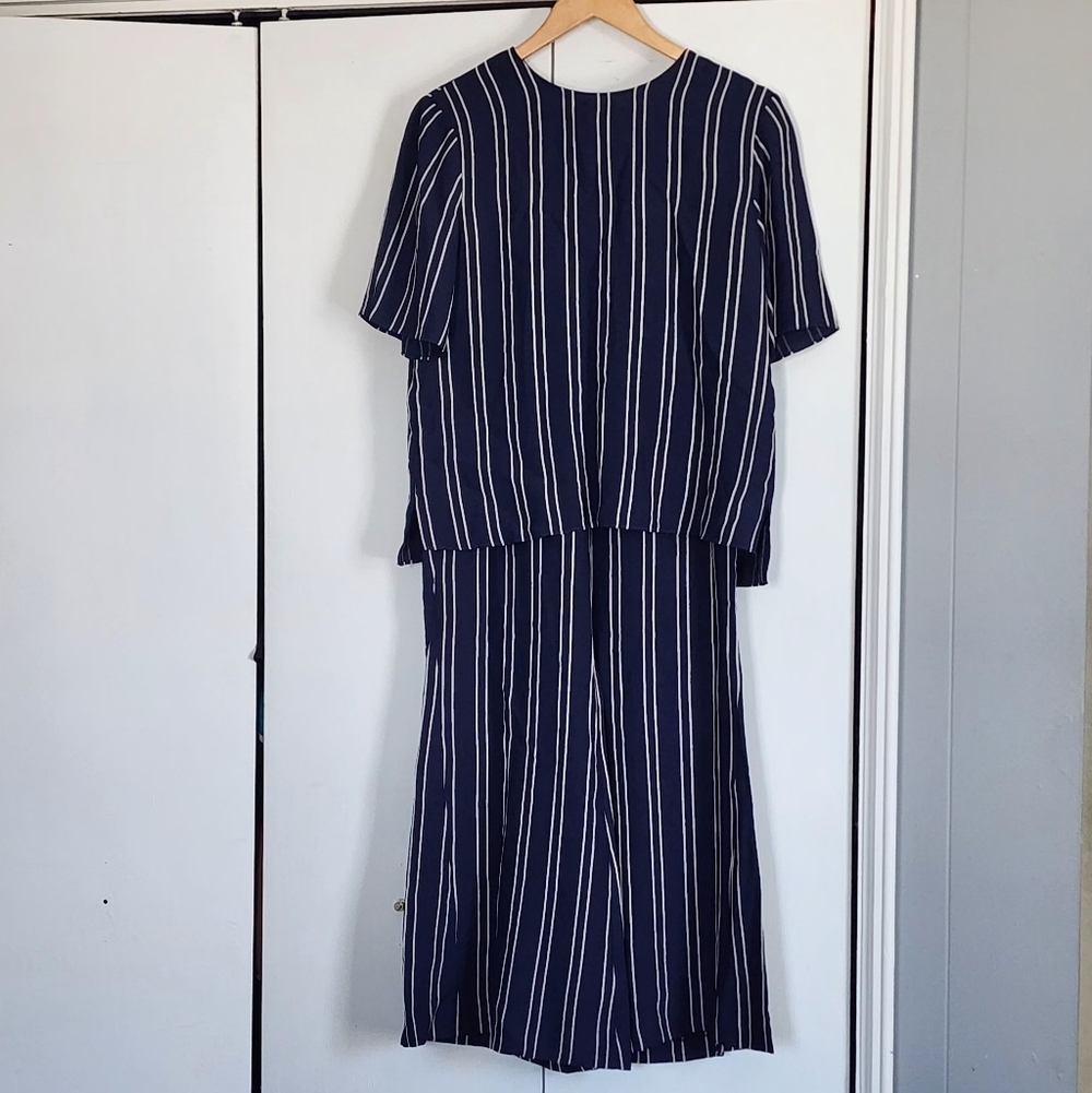 La Ligne Navy and White Striped Two-Piece Set